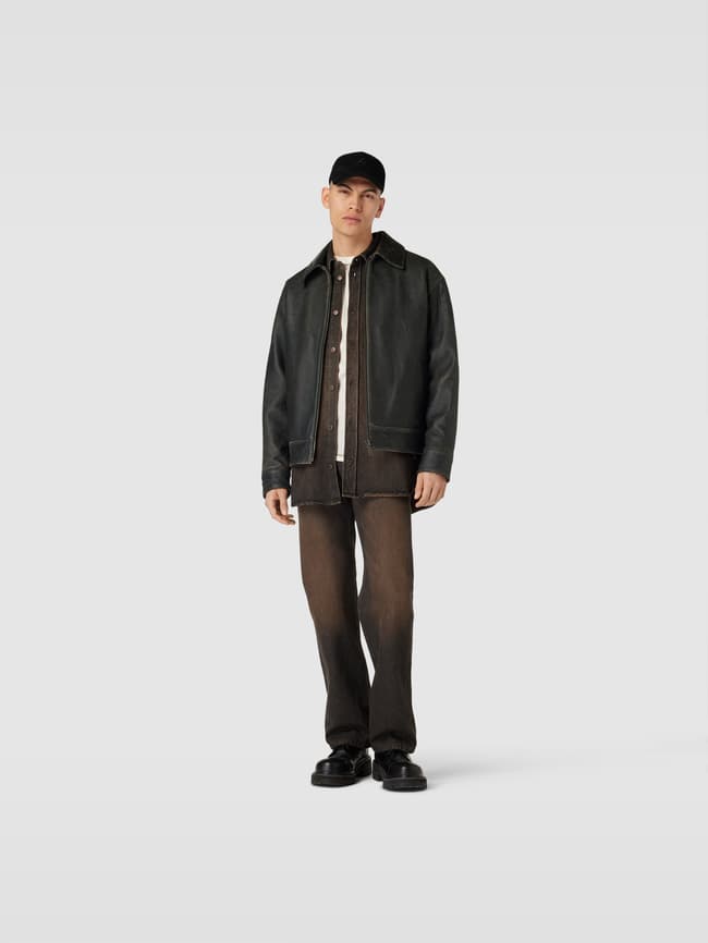 WOOD WOOD Lederjacke mit Reißverschluss (black) online kaufen