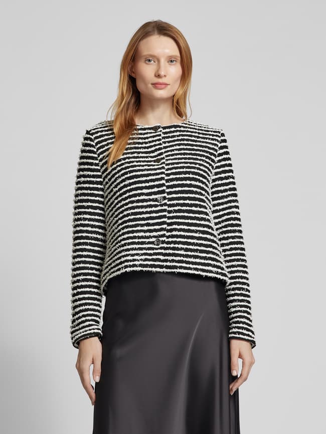 BLACK LABEL Regular Fit Jacke mit Musterstruktur und 3/4