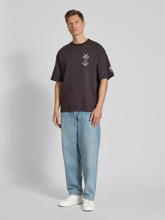 DEUS EX MACHINA T-shirt met labelprint in antraciet online kopen | P&C