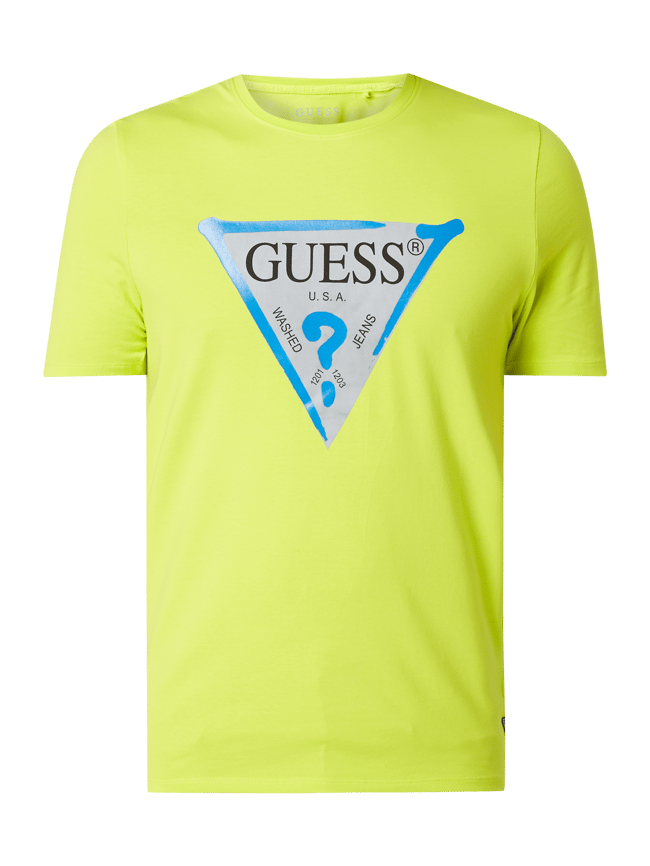 Guess T Shirt mit reflektierendem Logo Print neon gelb online kaufen