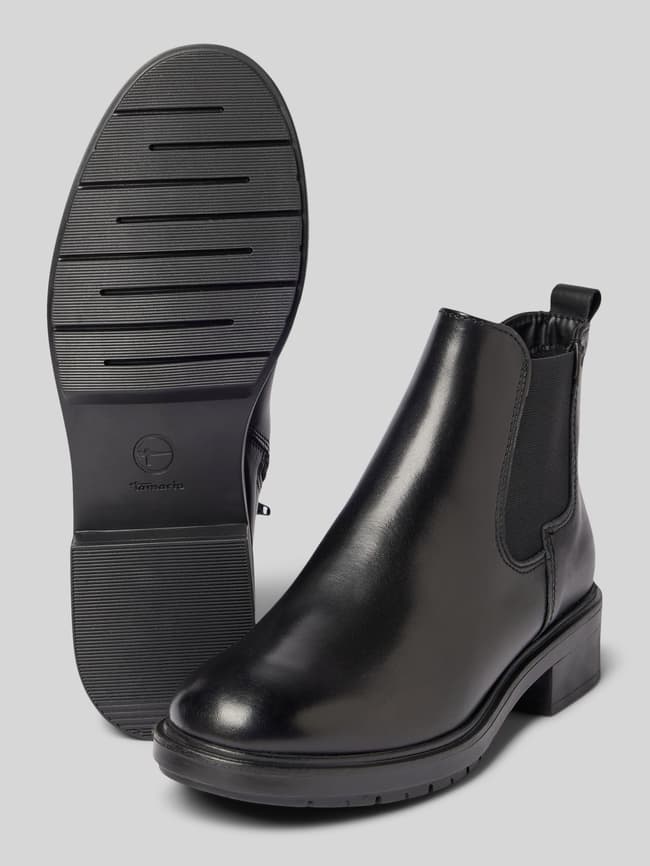 Tamaris Stiefeletten aus Leder-Textil-Mix mit elastischen