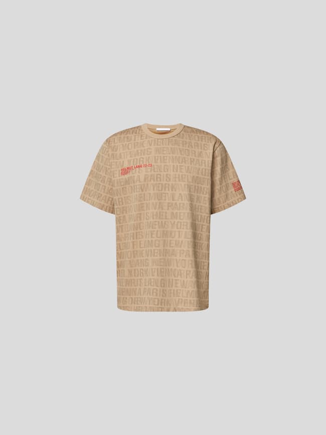 ★HELMUT LANG★ Front Logo Short Sleeve T-Shirt Beige N04HM5 Helmut Lang Logo Tee | HELMUTLANG.COM