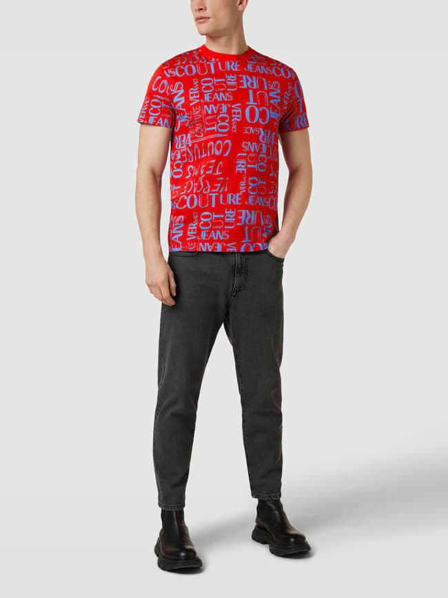 VERSACE JEANS COUTURE, Red Men's Patterned Shirt