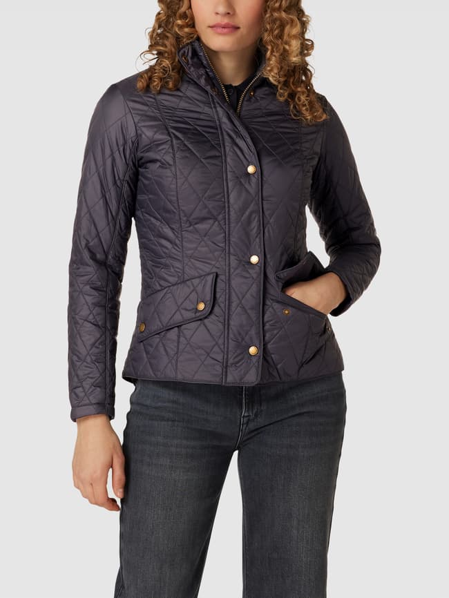 Barbour Steppjacke mit Druckknopfleiste Modell 'Cavalry' (marine