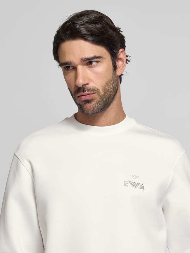 Emporio Armani Sweatshirt mit Label-Stitching (offwhite) online kaufen