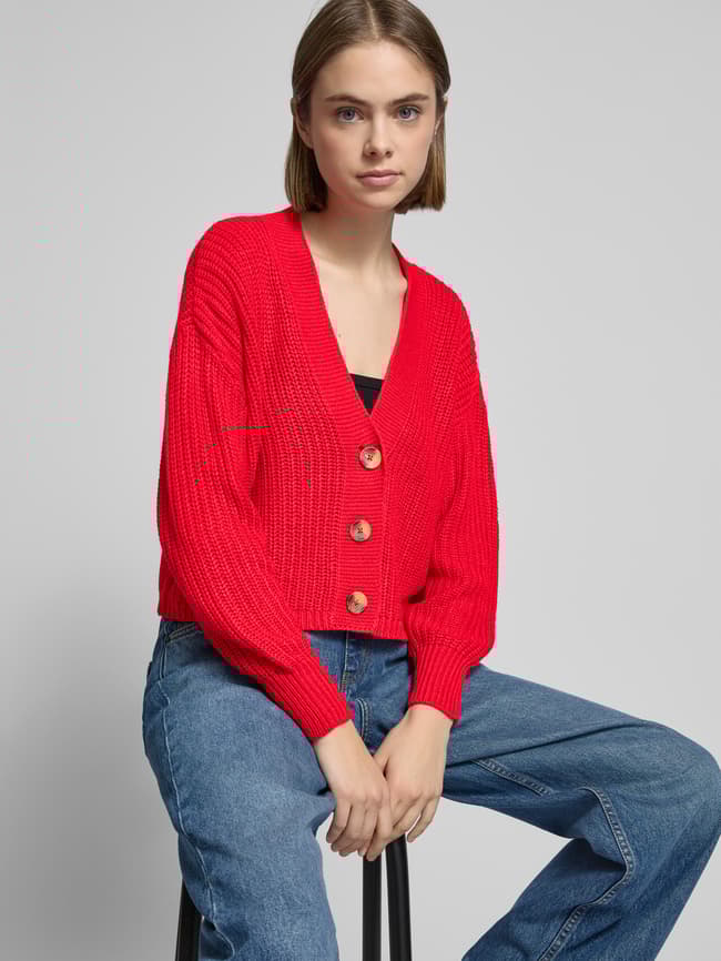 Kaschmir Rote Strickjacken FÃ¼r Damen Himbeer Strickjacke Mit V