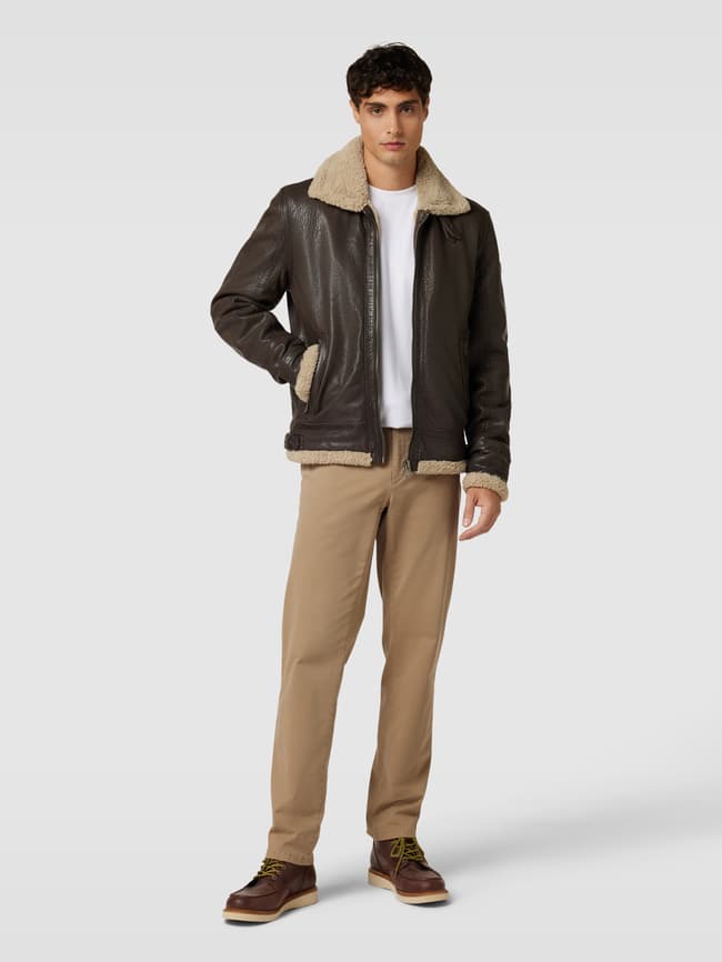 Gipsy Lederjacke aus echtem Leder mit Label-Detail Modell