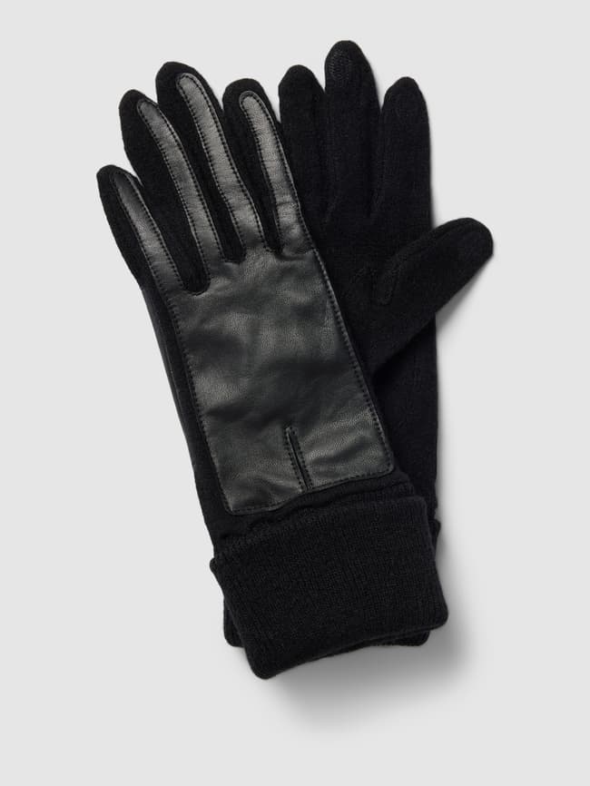 Esprit Handschuhe aus Lammleder mit breitem Umschlag (black) online kaufen
