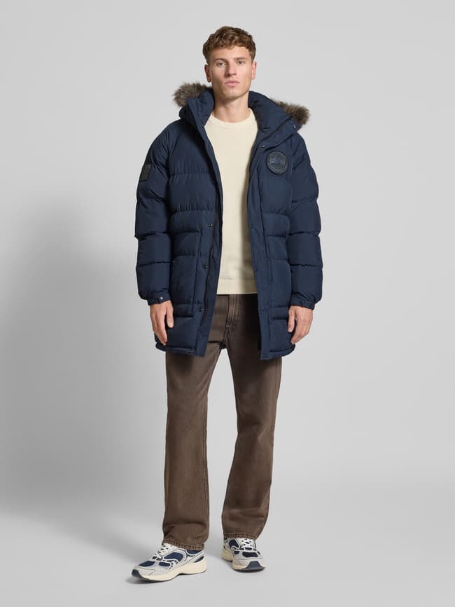Superdry Steppjacke mit Label-Patch Modell 'Everest' (dunkelblau