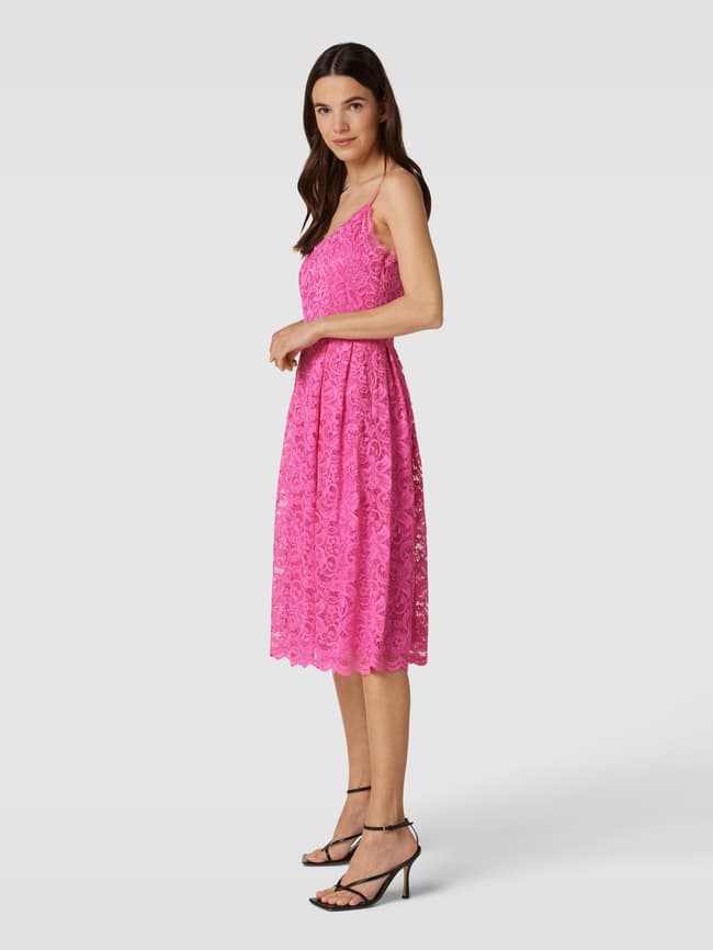 Damen-Minikleid Mit Spitzenbesatz – ärmelloses Satinkleid Für Party, Club & Strand