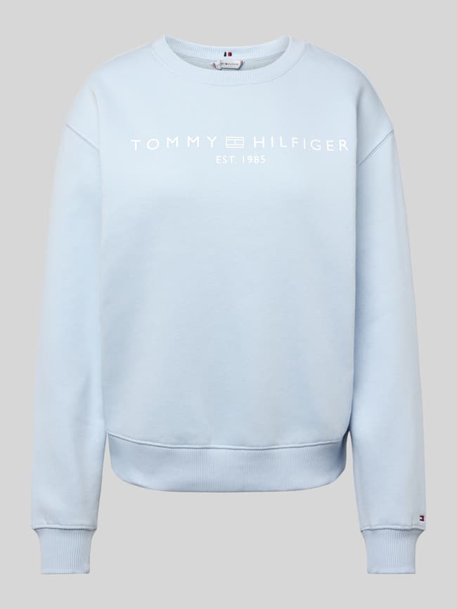 Tommy Hilfiger Sweatshirt van katoenmix in lichtblauw online kopen