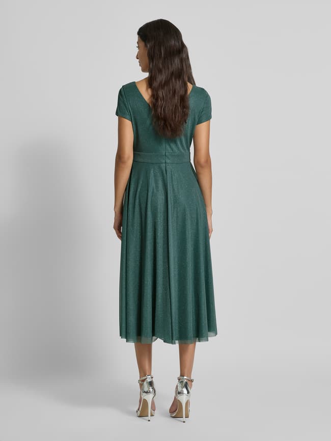 Vera Mont Knielange cocktailjurk met V-hals in groen online kopen