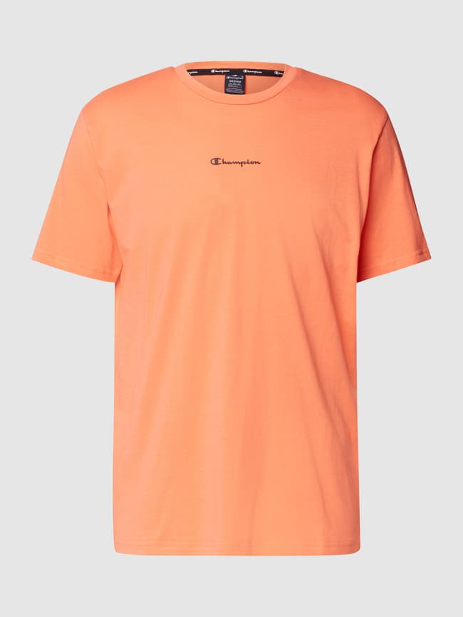 CHAMPION T Shirt mit Label Print Orange