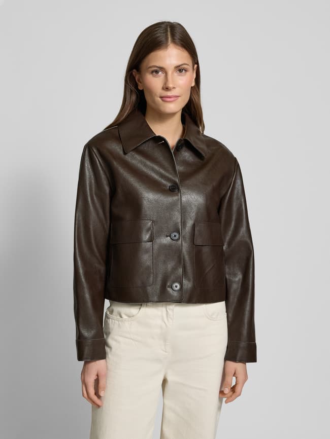 Mango Jacke in Leder-Optik Modell 'SABINA' (dunkelbraun) online kaufen