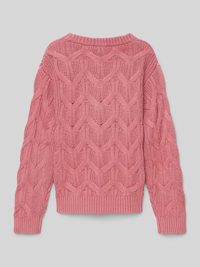 Cos Rosa Grobstrick Pullover Cos Damen Pullover Aus Baumwolle Mit