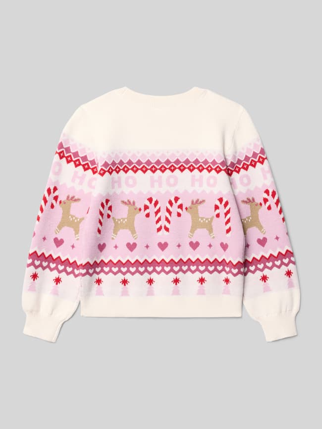 RED LABEL Loose Fit Weihnachtspullover aus Viskose-Mix