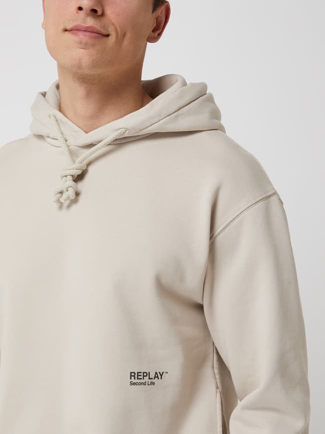 Replay Hoodie aus Baumwolle beige online kaufen