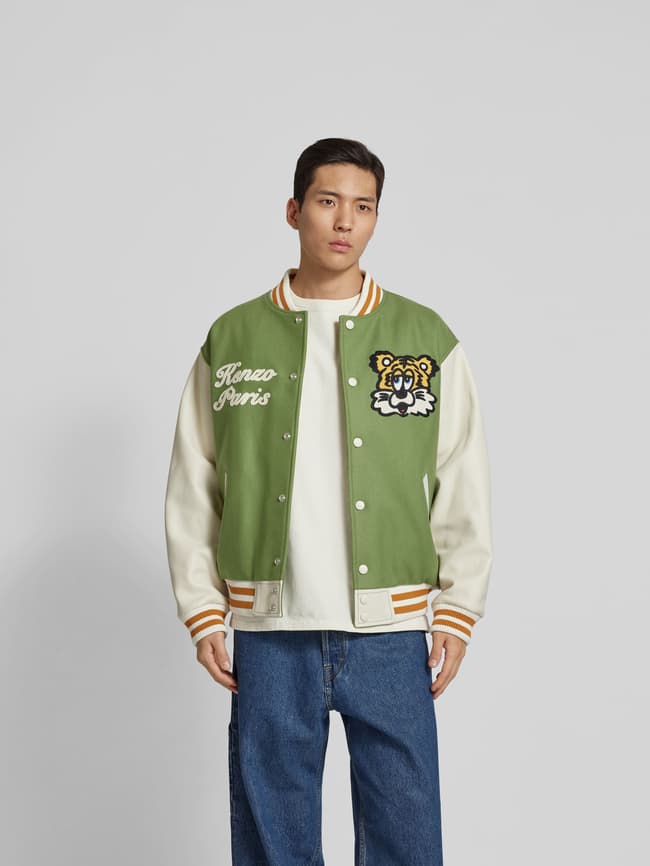 Kenzo College-Jacke mit Druckknopfleiste (khaki) online kaufen