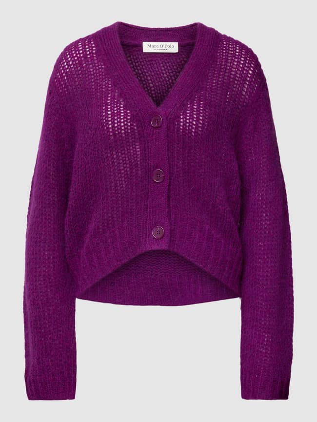 Marc O'Polo Strickjacke mit V-Ausschnitt (pflaume) online kaufen