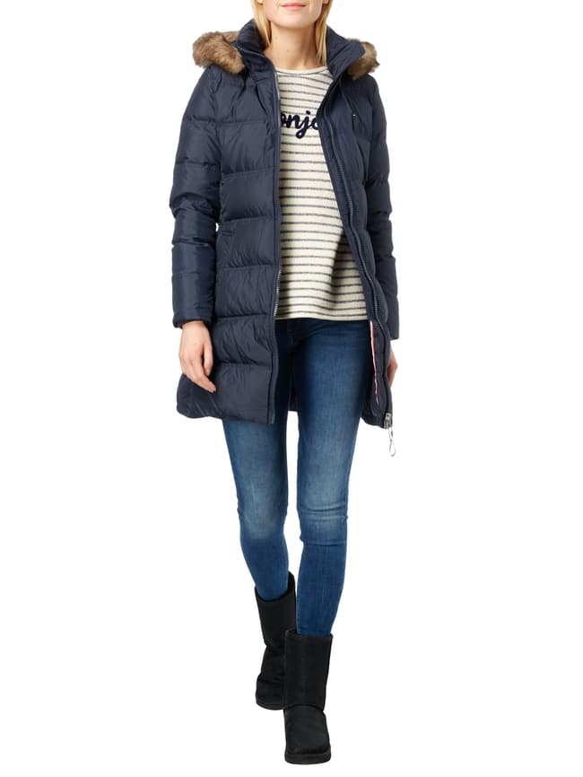 Tommy Hilfiger Daunenmantel mit abnehmbarer Kapuze (marine) online