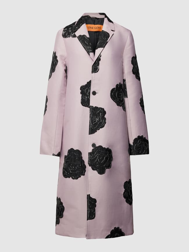 Stine Goya Lange jas met knoopsluiting, model 'Isabella' in lichtroze