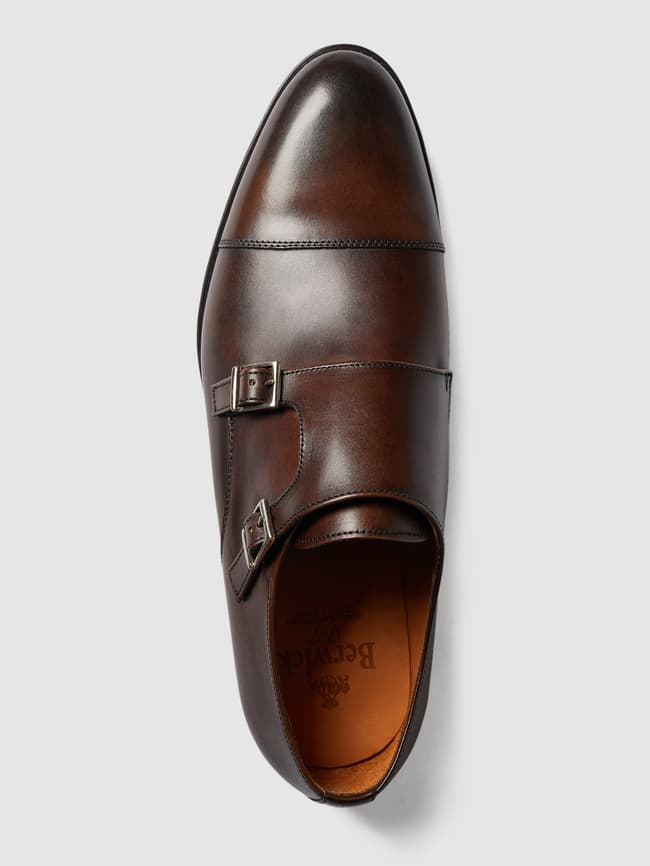 Berwick Double Monk Straps aus Leder Dunkelbraun