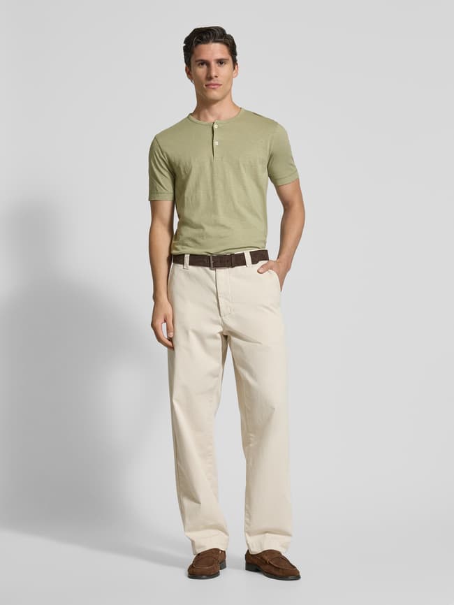 Marc O'Polo Regular fit henley-shirt van puur katoen in mintgroen