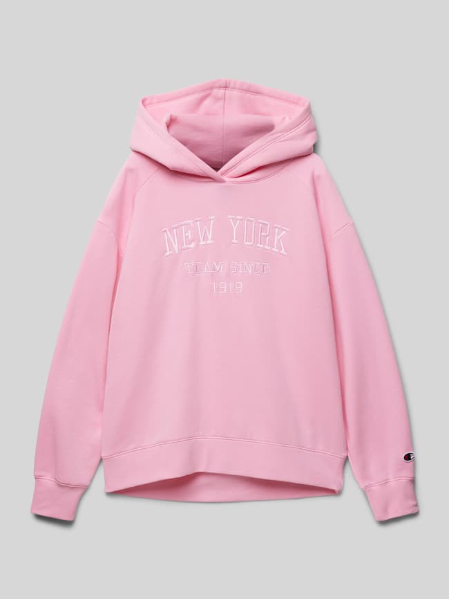 CHAMPION Hoodie mit Label-Stitching (rosa) online kaufen