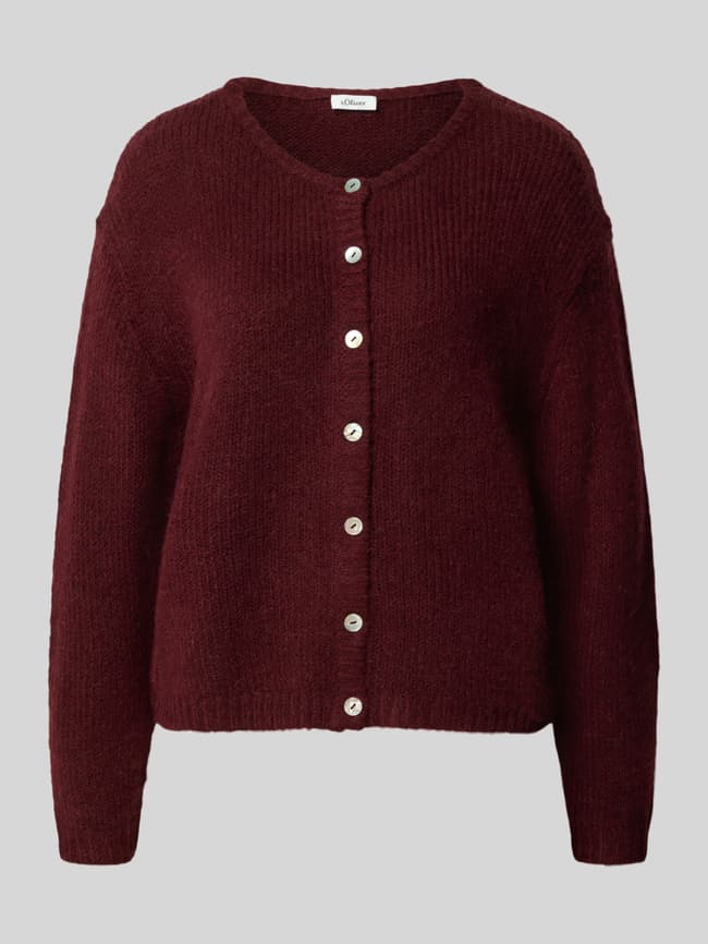 Damen Strickjacke Esprit Strickjacke Bordeaux RED LABEL Regular