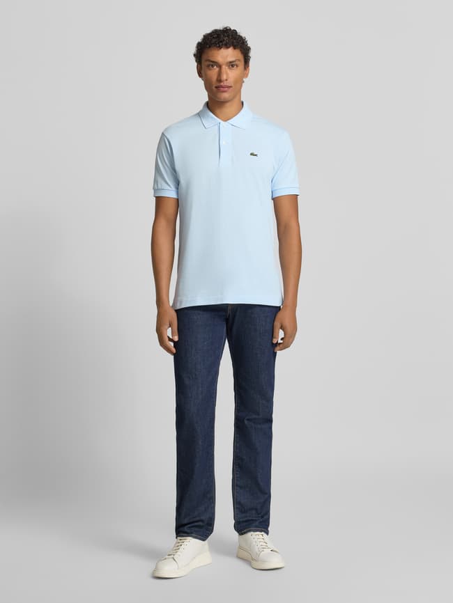 Lacoste Poloshirt met labelstitching in lichtblauw online kopen | P&C