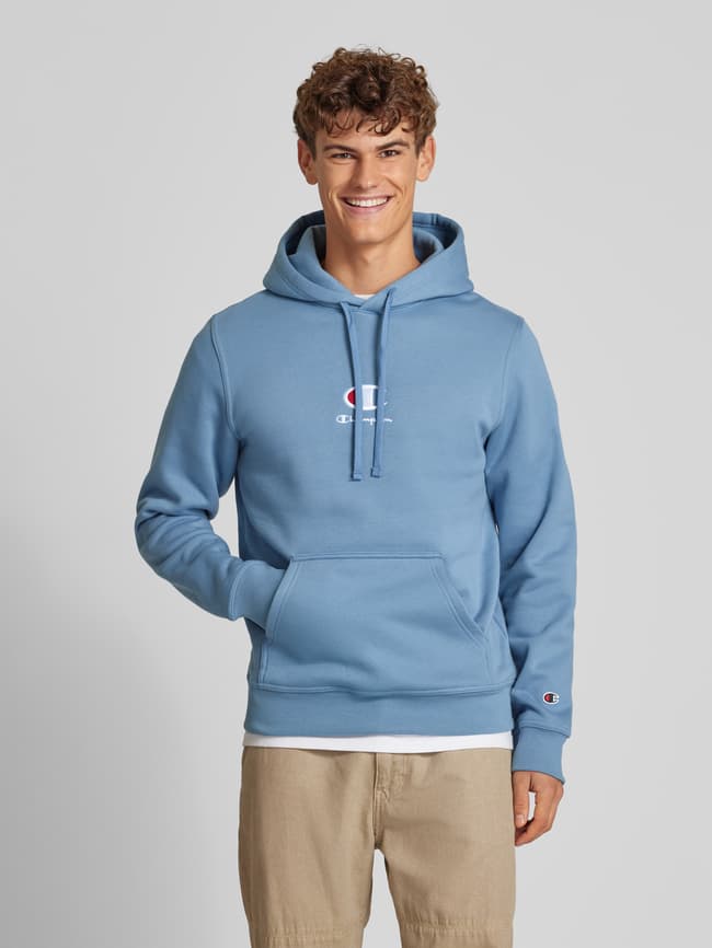 Fit Hoodie Champion Pullover Blau Damen CHAMPION Hoodie Mit Label