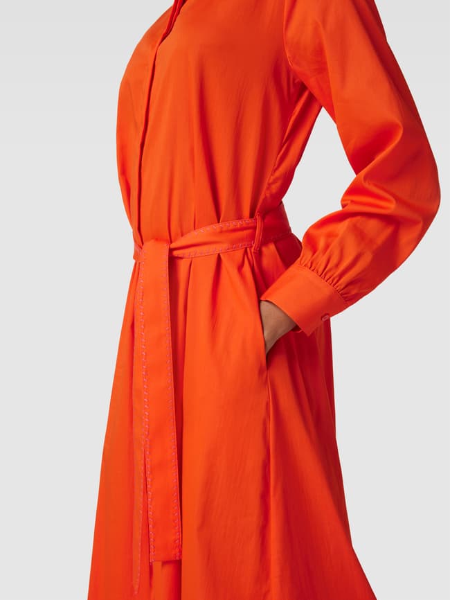 Smith and Soul Midi-jurk met strikceintuur in oranje online kopen