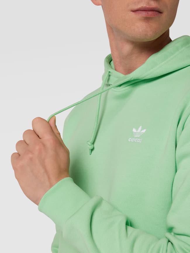 adidas Originals Hoodie aus Baumwoll Mix mit Logo Stickerei hellgruen online kaufen