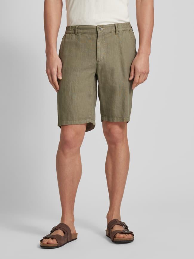 Brax Regular Fit Leinenbermudas mit elastischem Bund Modell 'BALU