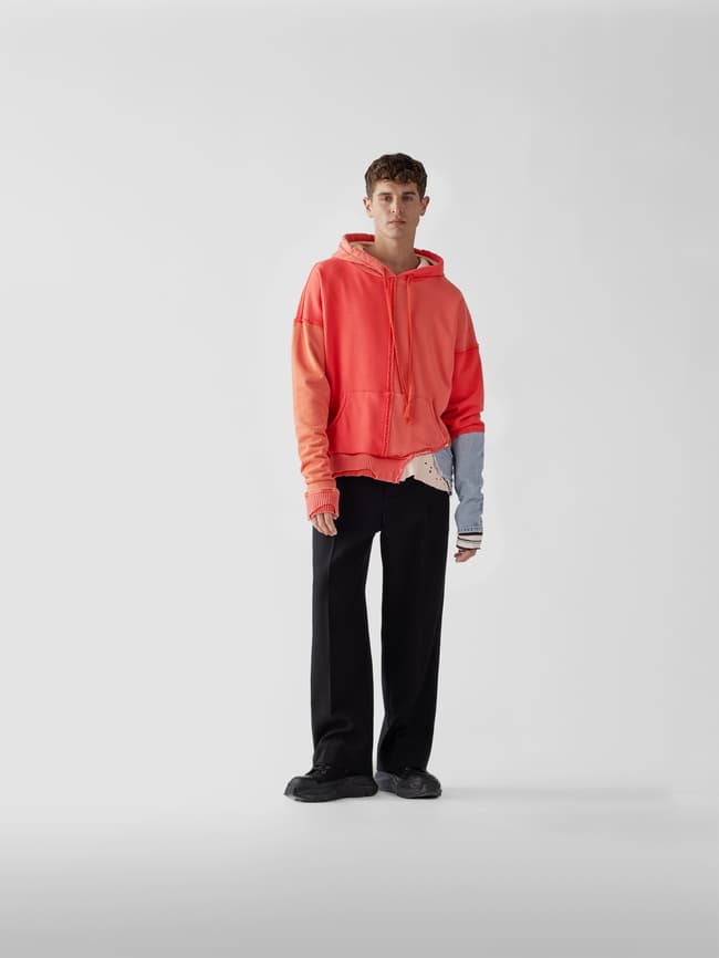 Greg Lauren Hoodie im Patchwork-Look (rot) online kaufen