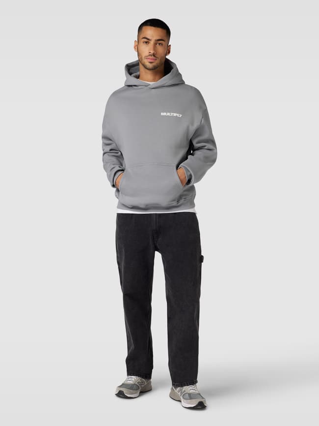Multiply Apparel Oversized Hoodie mit Label-Print (hellgrau 