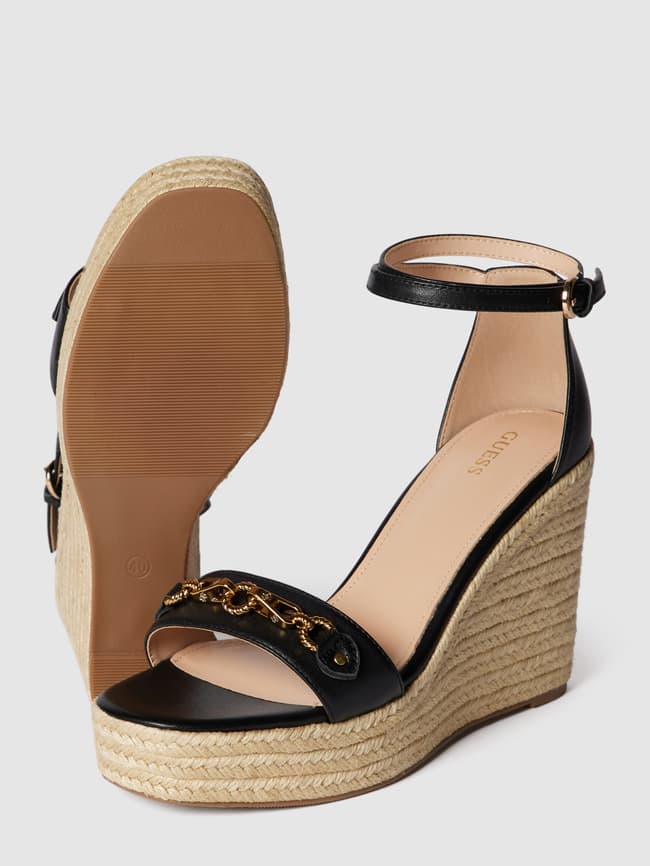 Guess Leren sandalen met sleehak in zwart online kopen P C