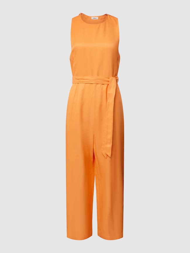 s.Oliver BLACK LABEL Jumpsuit aus Viskose Mix mit Leinen Anteil orange online kaufen