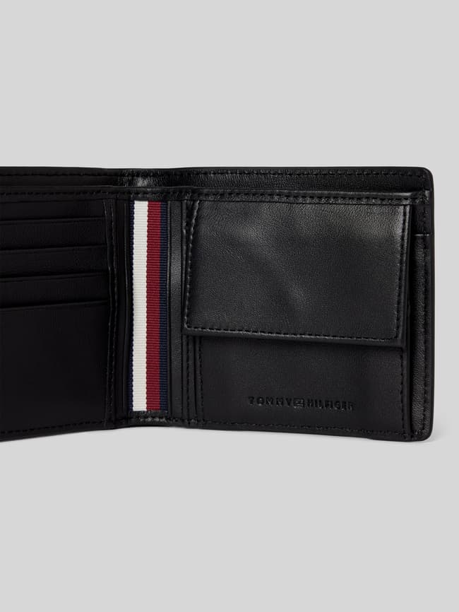 Tommy Hilfiger Portemonnaie aus Nappaleder mit Label-Detail (black 