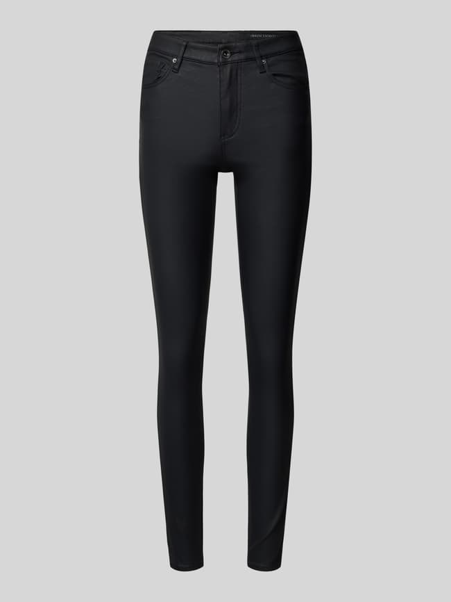 ARMANI EXCHANGE Super Skinny Fit Jeans in Leder-Optik (black 
