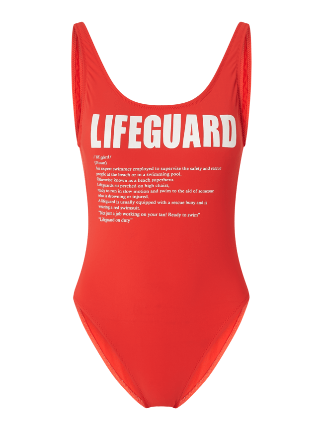 pk Omdat kan zijn Banana Moon Badpak met tekst, model 'Belair Lifeguard' in rood online kopen  | P&C