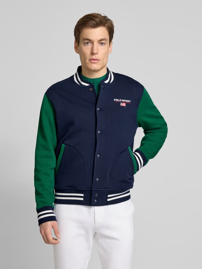 Polo Sport College-Jacke mit Label-Stitching (dunkelblau) online