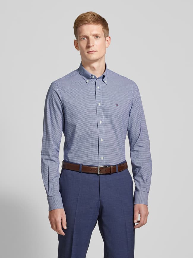 Tommy Hilfiger Slim Fit Business-Hemd mit Button-Down-Kragen 