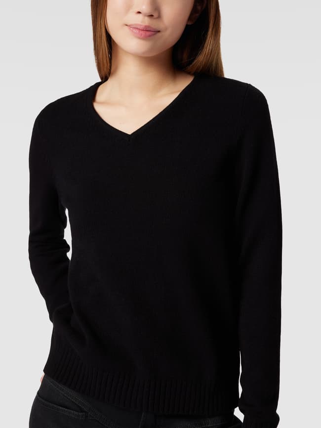 Vila Strickpullover mit V-Ausschnitt Modell 'Viril' (black) online kaufen