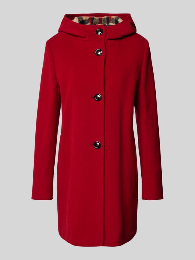 Wollmantel Drykorn Mantel Damen Rot Gil Bret Shaped Fit Wollmantel