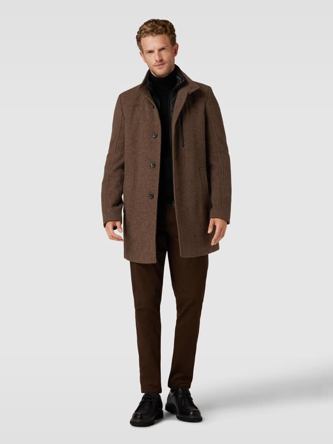 BLACK LABEL Mantel mit Brusttasche (mittelbraun) online