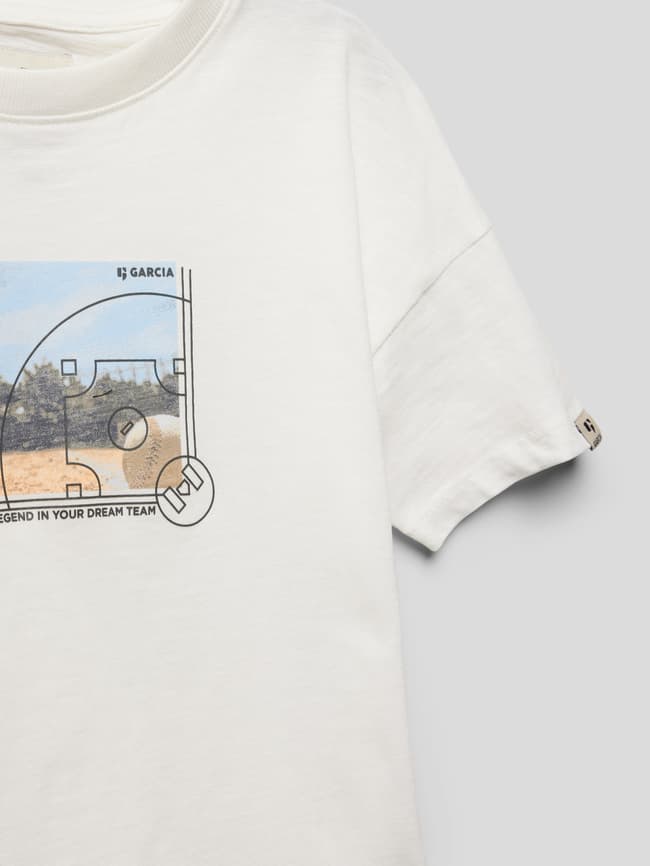 T-Shirt Motiv-Print (offwhite) Garcia mit online kaufen