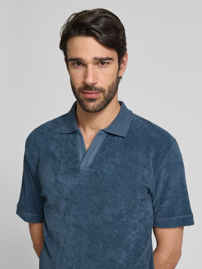 Marc O'Polo Regular fit poloshirt van badstof van katoen in blauw