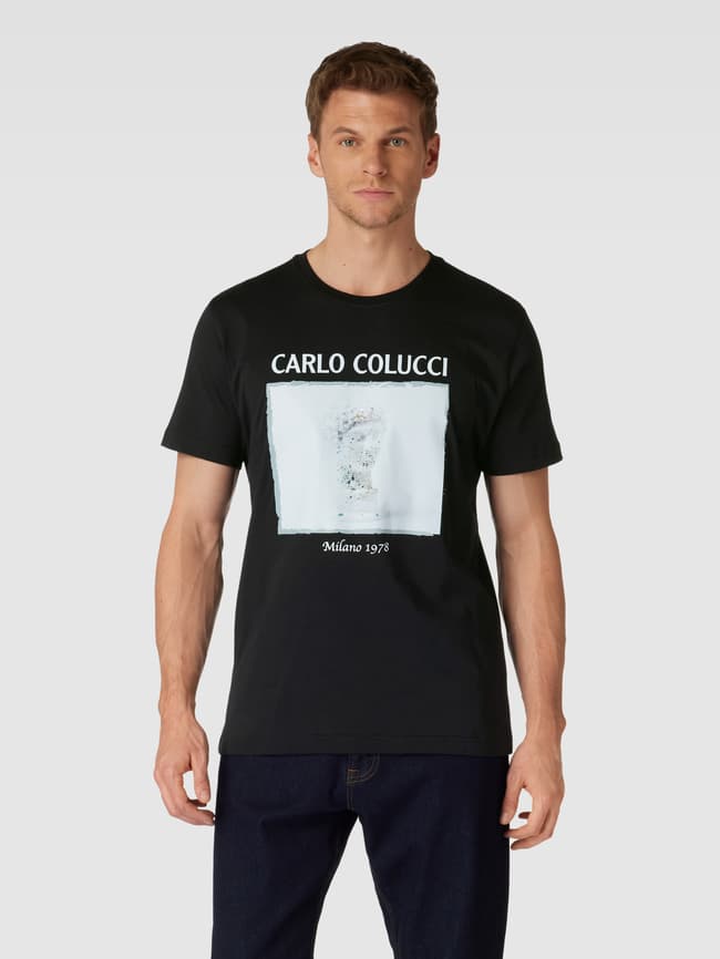 CARLO COLUCCI T-Shirt mit Motiv- und Label-Print (black) online kaufen