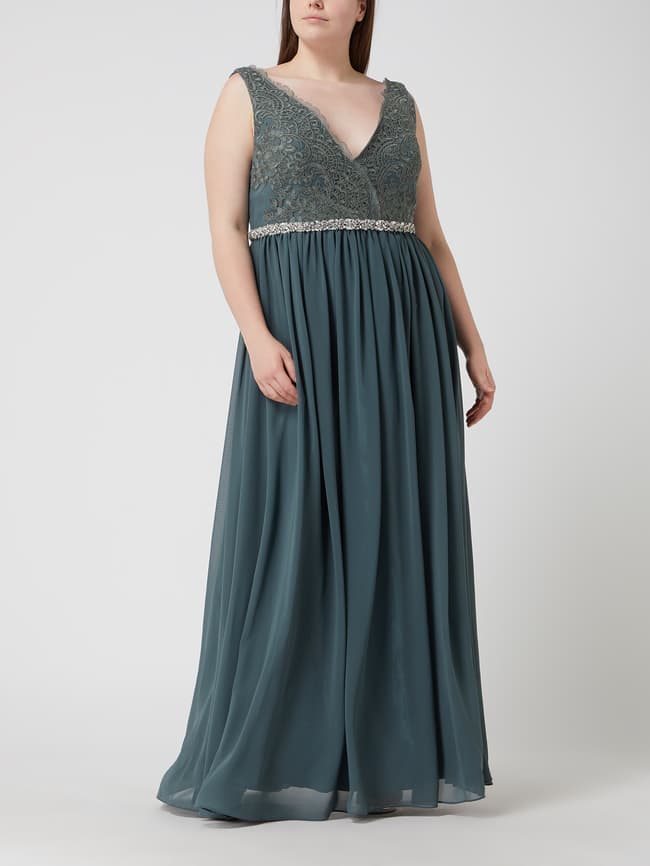 My Mascara Curves PLUS SIZE Abendkleid aus Tüll und Chiffon (gruen 